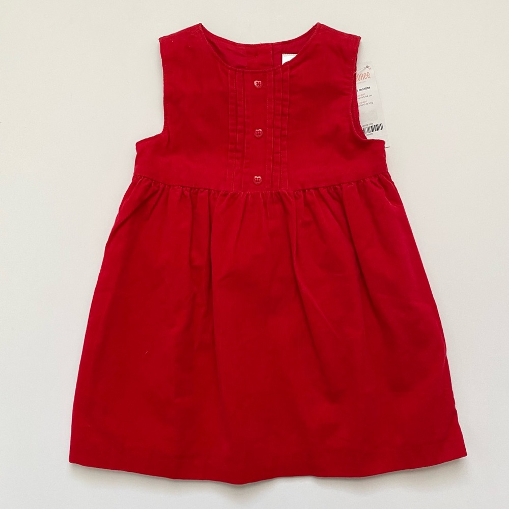 NWT Gymboree Toddler Girl Red Corduroy Sleeveless A-line Heart Dress